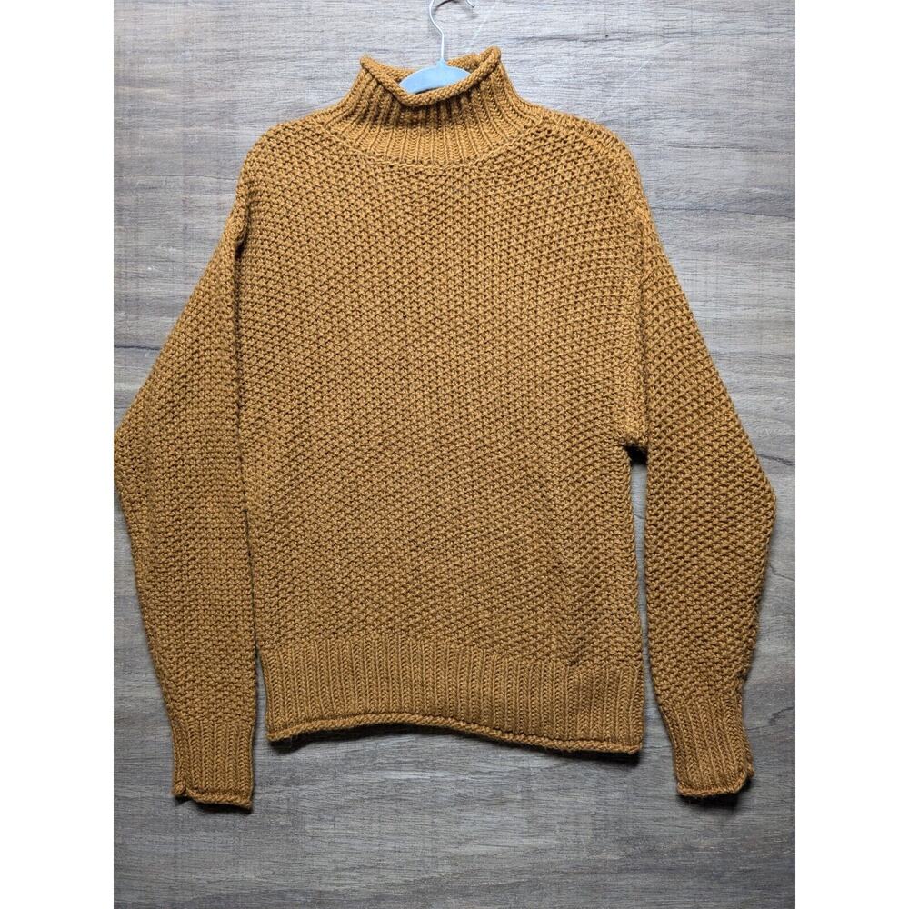 A.N.A. Womans Size M Sweater Loose Knit Oversized Brown High Neck